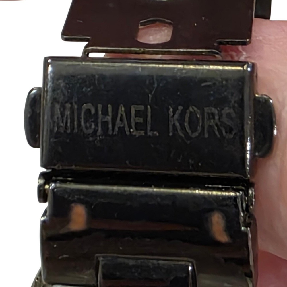 Michael Kors Black Stainless Steel Chronograph Watch MK5163 Rhinestone Dial - Picture 8 of 12